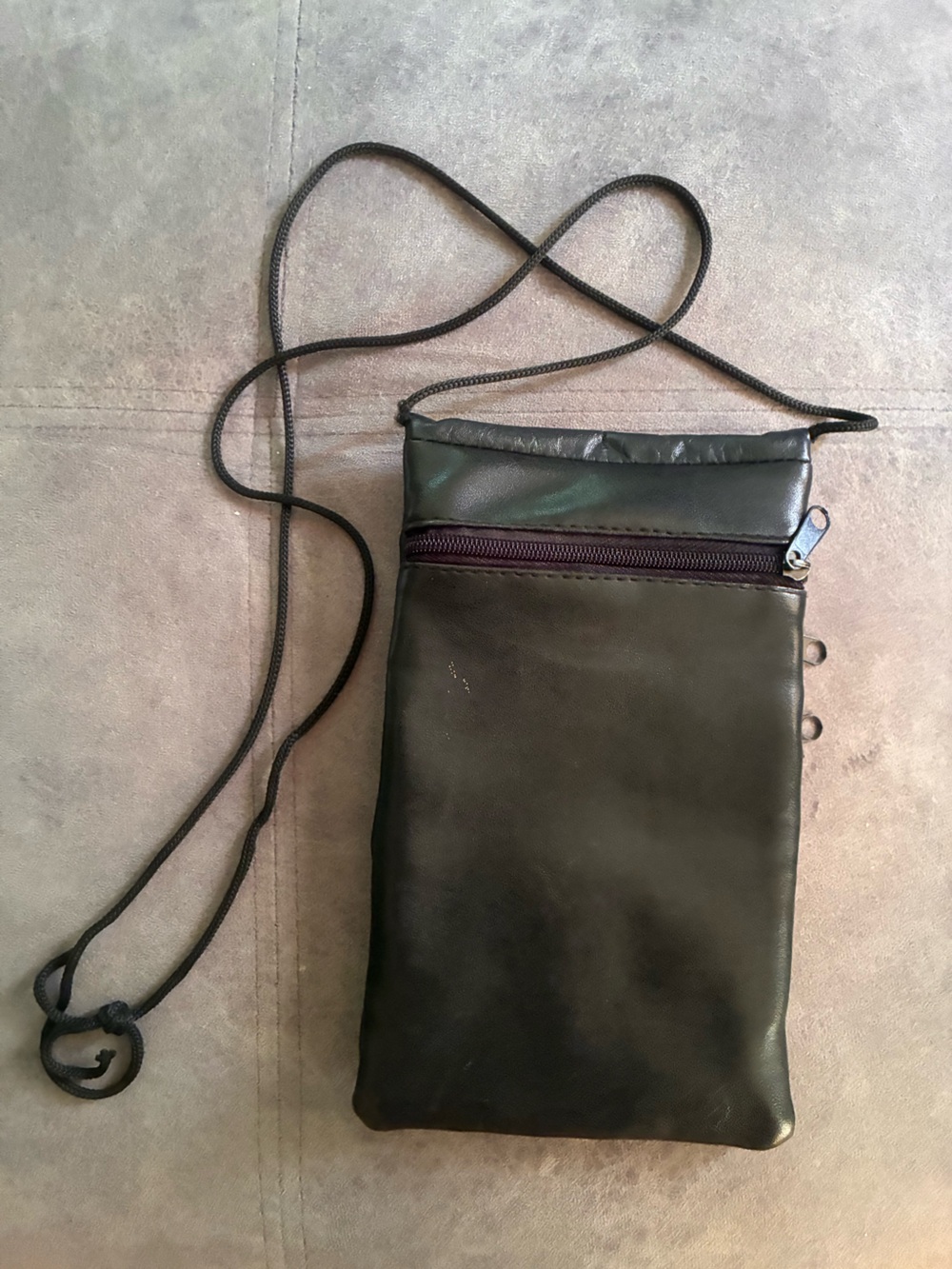 Leather Crossbody Organizer Bag in Black - Picture 2 of 3